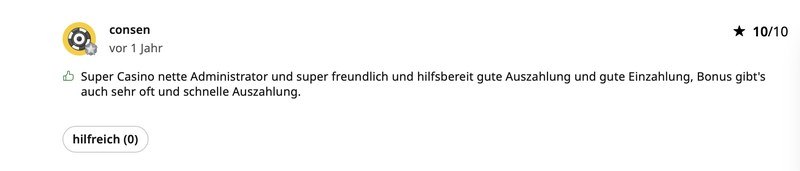 AskGamblers-Bewertung 10 von 10 zu Lucky Circus über schnelle Auszahlungen
